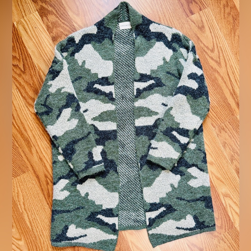 Dreamers Camouflage Open Front Long Cardigan - image 6